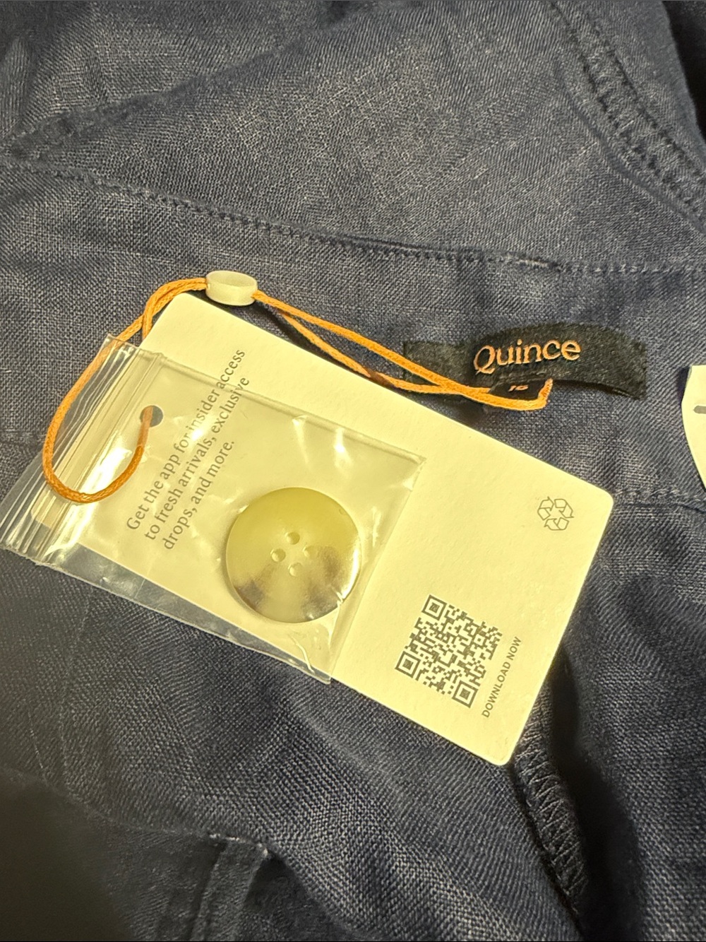 Quince Women's Navy Wide-Leg Chinos - Picture 3 of 3